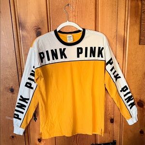 Victoria Secret Yellow and White Long Sleeve Shirt